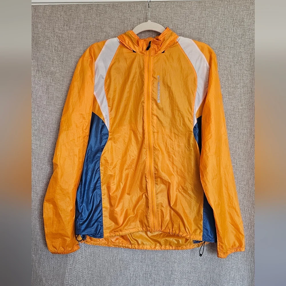 Brooks LSD Lightweight Orange and White Running Jacket